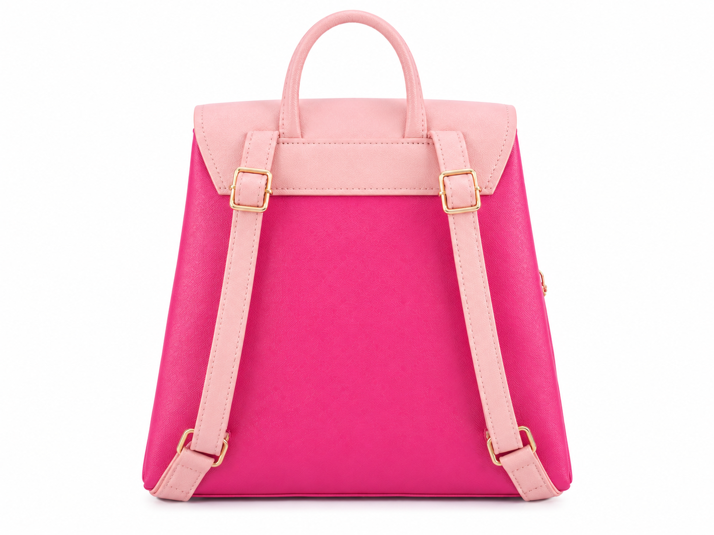 Pink Magnolia Structured Handbag with Gold Chain & Clasp - Image 2